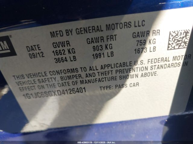 Chevrolet Sonic Lt Auto Image 13