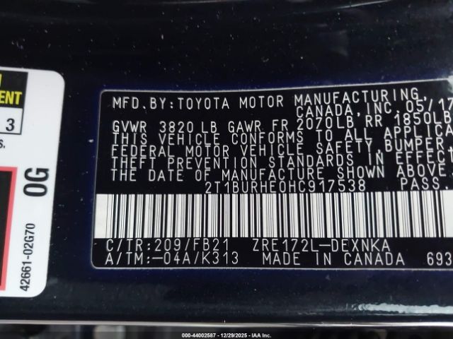 Toyota Corolla Le Image 9