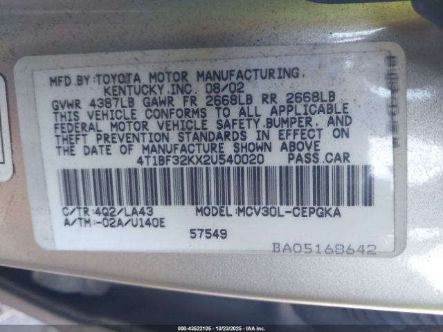 Toyota Camry Xle V6 Image 6